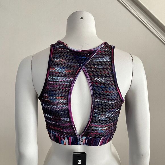 Peloton Sports Bra Printed Melody High Neck Crop Top Breathable XS - Picture 3 of 9